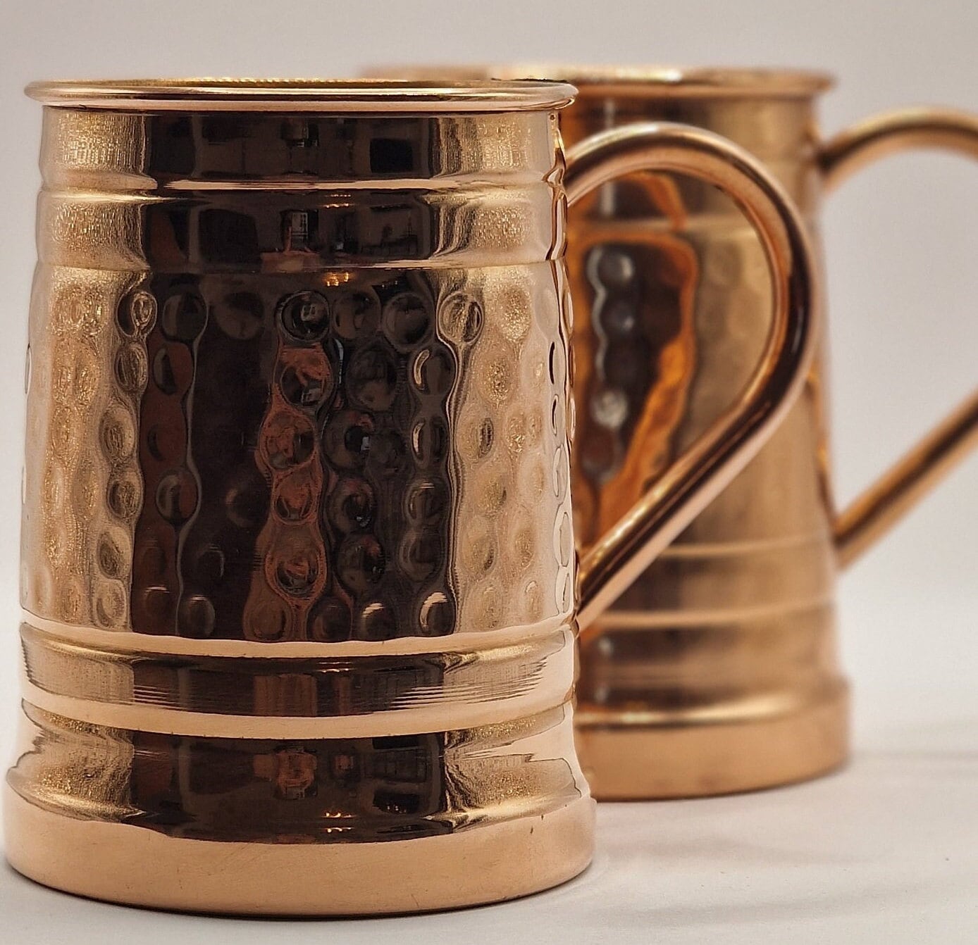 Handmade Beer Copper Mugs (Set of 2), 7th Wedding Anniversary Gift, Birthday Gift, Valentine's Gift.
