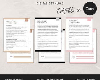 Dermaplane Consent Form | Esthetician Consent Forms | Digital Download | Esthetician Templates | Business Marketing