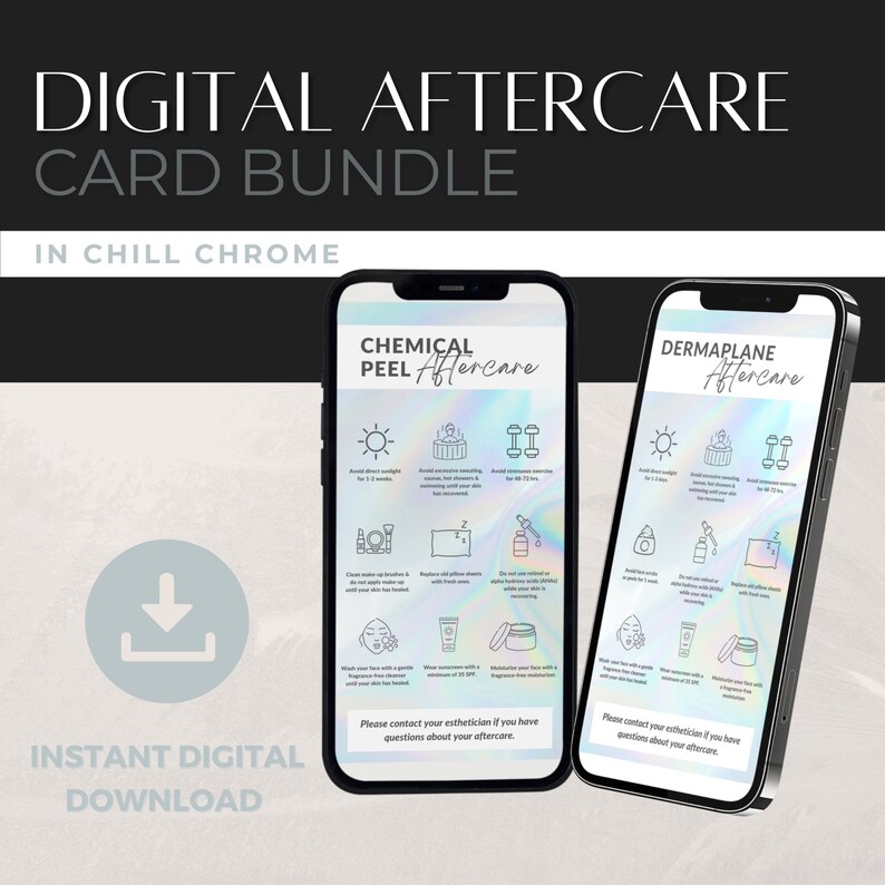 Digital Aftercare Card Bundle | PNG Images for Estheticians | Textable ...