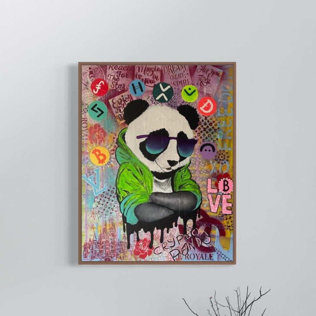 ORIGINAL Acrylic Painting, 24x30 Inches. Crypto Pop Art. 