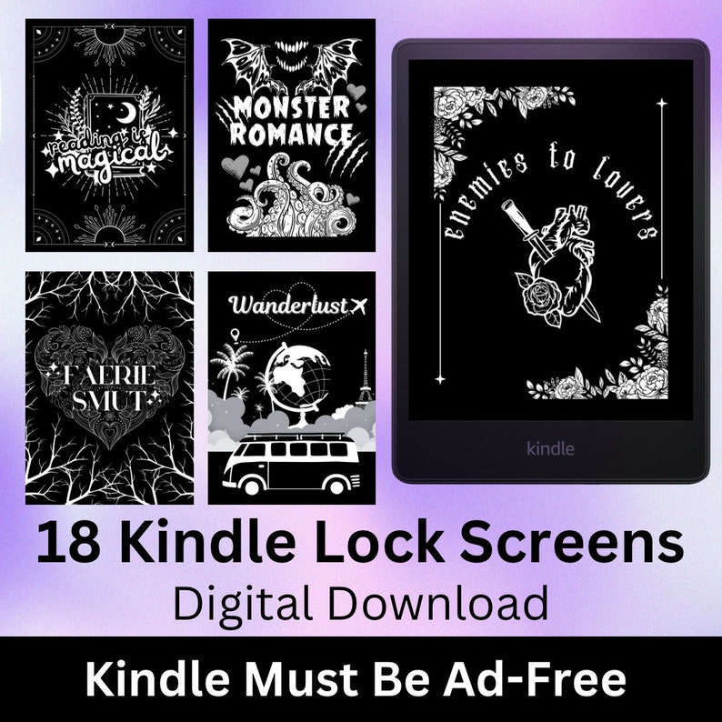 18 Kindle Paperwhite .EPUB Lock Screens/digital Download/ Etsy
