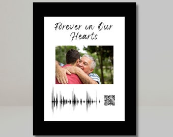Soundwave Art QR Code, Voice Recording Personalized Gifts, Personalized Memorial Gift for Loss of Father, Sympathy Gift for Loss of Mother