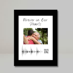 Soundwave Art QR Code, Voice Recording Personalized Gifts, Personalized Memorial Gift for Loss of Father, Sympathy Gift for Loss of Mother