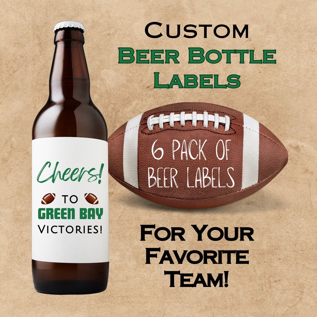 Custom Beer Bottle Labels Green Bay Packer Gifts Christmas Etsy