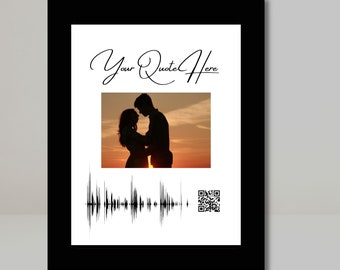 PRINTABLE Custom Valentines Gifts for Him, Soundwave Art QR Code Voice Recording Gift, Personalized Gifts for Her, Valentines Day Gifts