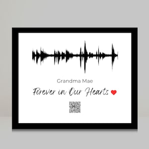 Code QR d'art onde sonore, cadeaux d'enregistrement vocal, cadeau commémoratif personnalisé pour la perte d'un père, cadeau de sympathie pour la perte d'une mère, art de Noël