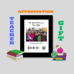 Codice QR Soundwave, regali creativi personalizzati per insegnanti da parte degli studenti, regalo di pensionamento per insegnanti, regalo di fine anno per insegnanti da parte della classe