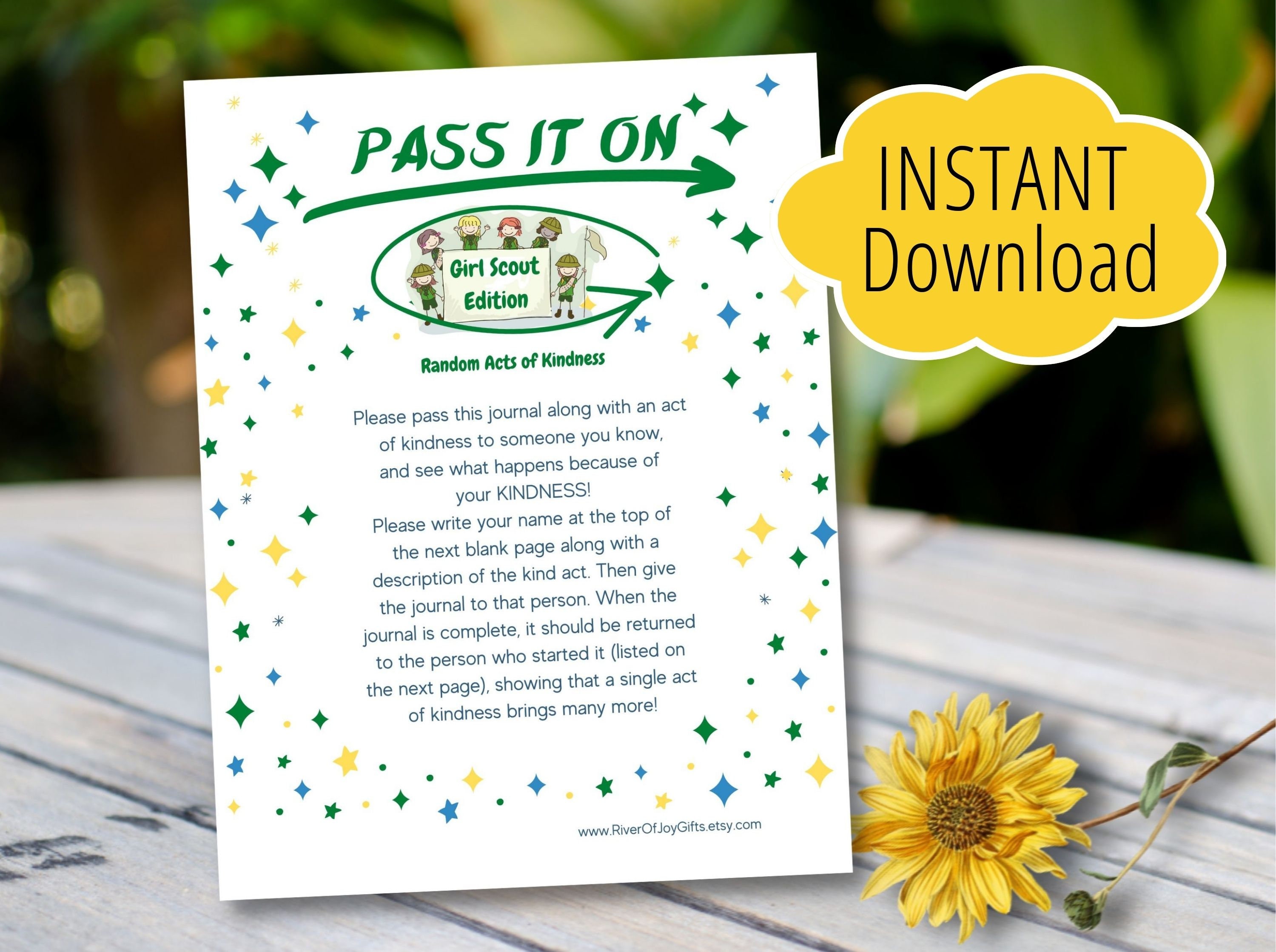 Girl Scout 20+ Pages KINDNESS JOURNAL ~ Digital Download ~ Random Acts ...