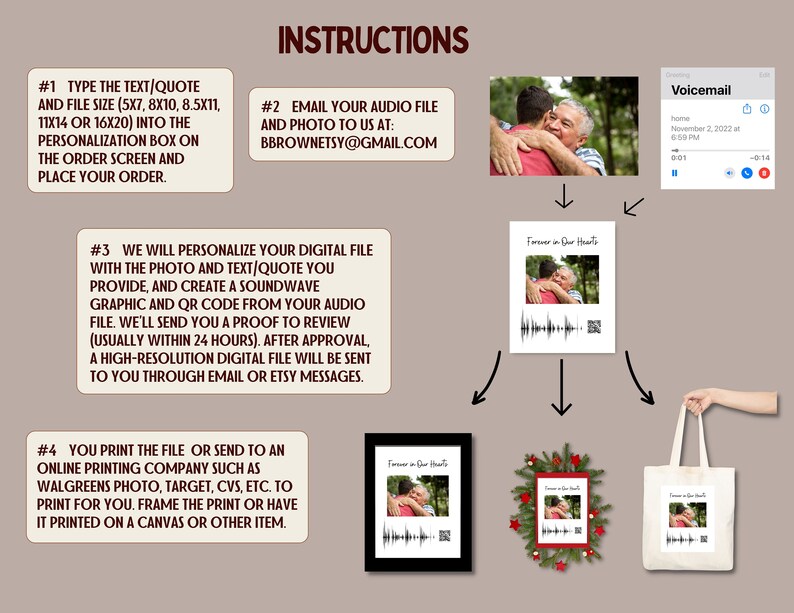 Soundwave Art QR Code Voice Recording Personalized Gifts Etsy