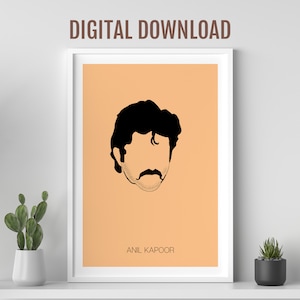 Anil Kapoor poster, Bollywood 90s actor portrait, Minimal film wall art, Desi Wall art, Bollywood movie poster, Indian culture pop art