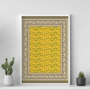 Set of 4 Colourful Indian floral art, Living room decor, Mughal art prints, Gallery wall set, Indian painting, Boho wall art printable image 7