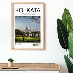 Victoria memorial in Kolkata, Cityscape, Kolkata poster, India Poster, India Photo, Printable wall art, Travel poster, City poster image 4