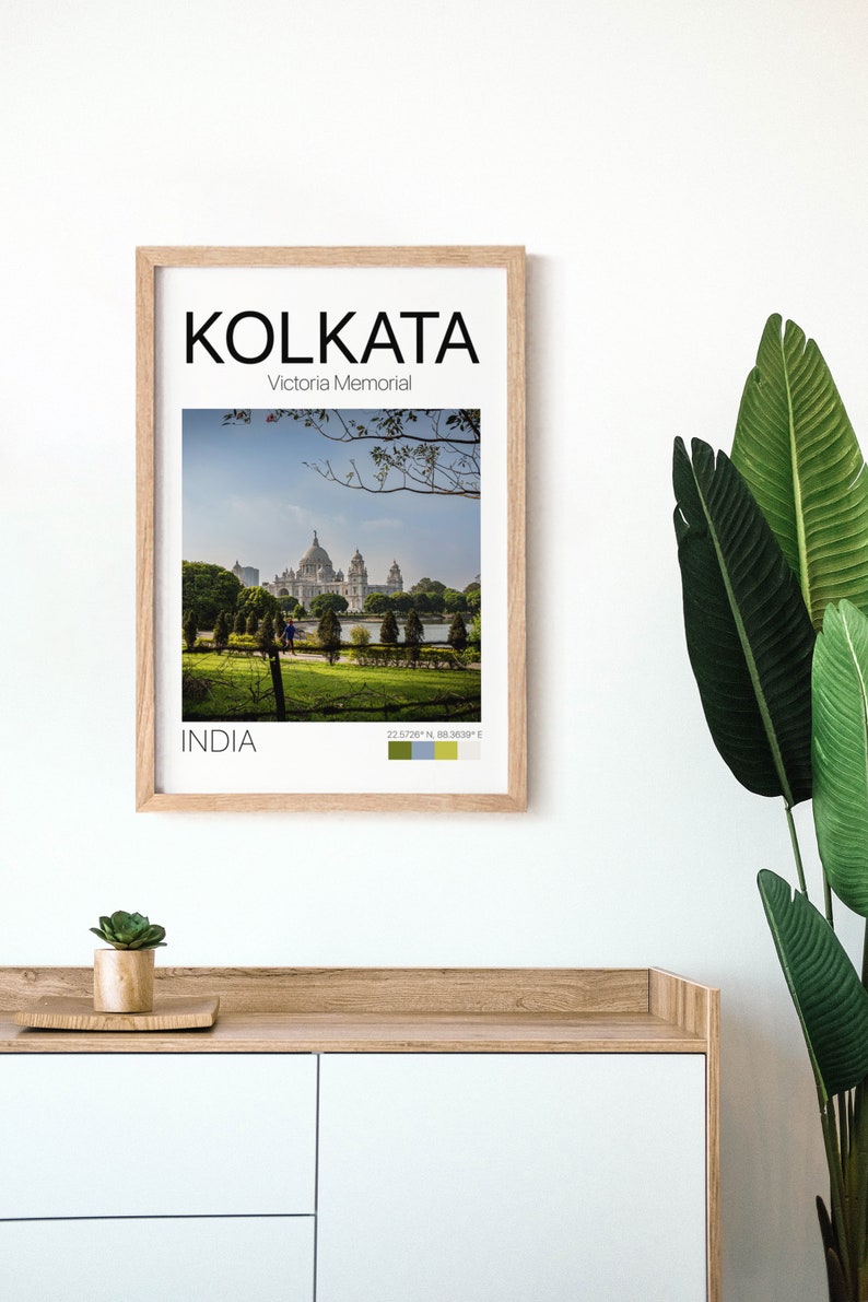 Victoria memorial in Kolkata, Cityscape, Kolkata poster, India Poster, India Photo, Printable wall art, Travel poster, City poster image 4