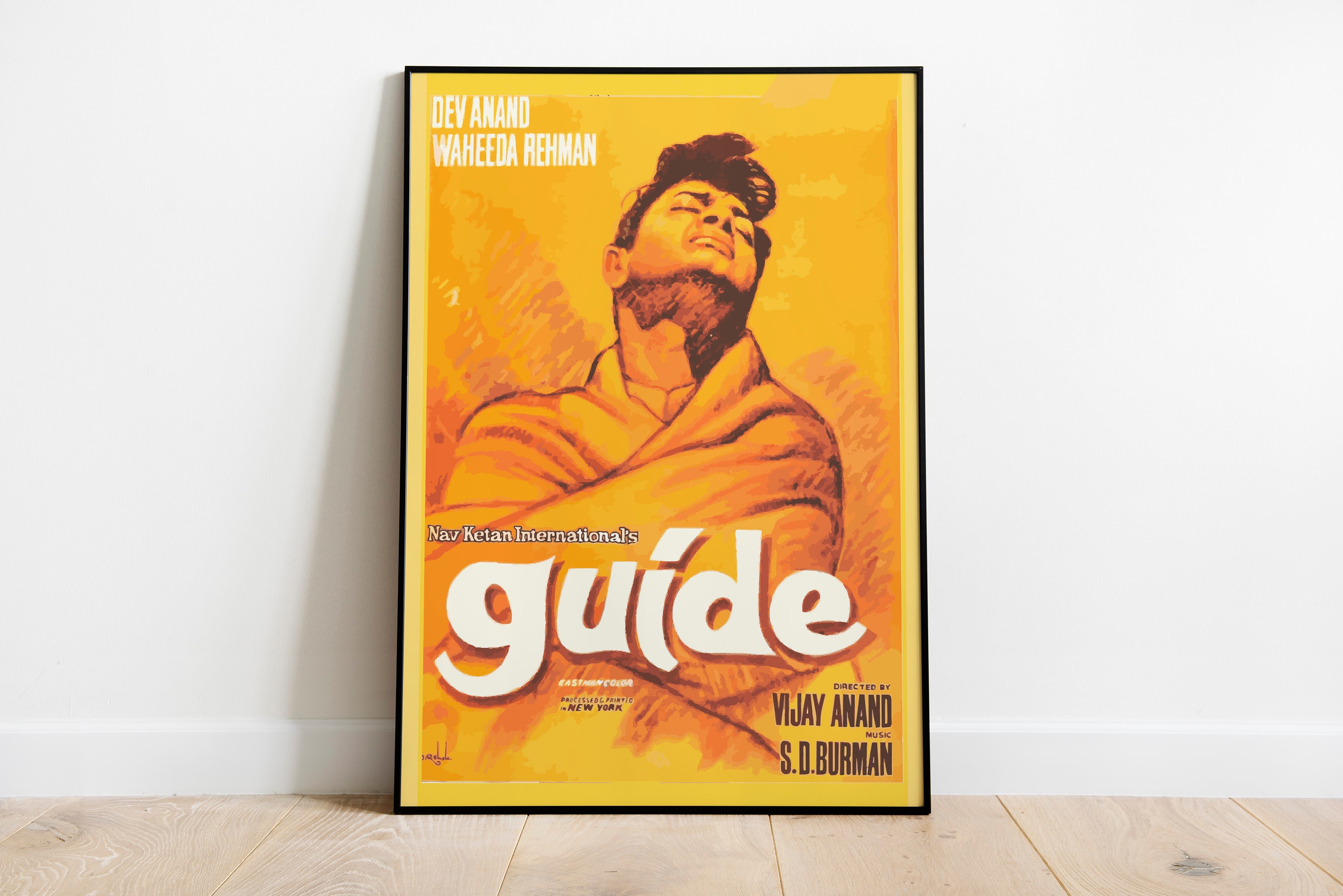 Guide Movie Poster, Desi Wall Art, Bollywood Movie Poster, Retro ...