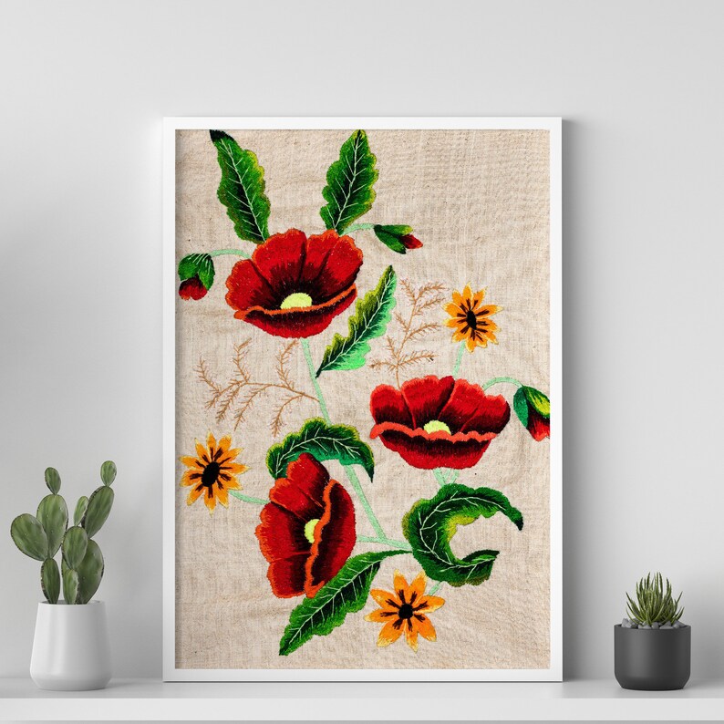 Curated visual reference: Embroidery Wall Decor Set Of 7 Vintage Prints Living Room Photo Inspiration