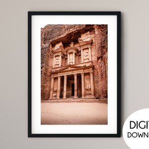 Al Khazneh Schatzkammer in Petra Jordan, Jordan Foto, Petra Struktur, Naher Osten, Foto Wandkunst, Digitaler Download, druckbare Kunst, Reise