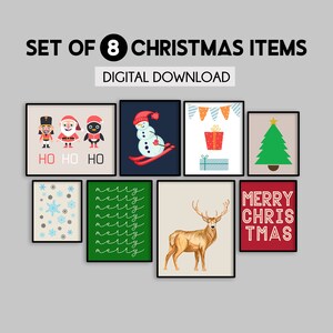Christmas gallery wall set, Christmas home decor, Christmas prints, Winter wall art, Holiday decor, Christmas wall decor