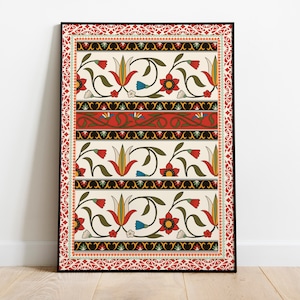 Indian folk art, Indian Mughal garden, Pichwai painting, Living room decor, Indian painting, Indian vintage boho wall art, Indian poster