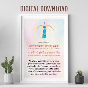 Bhagvad Gita sloka 2.47, Lord Krishna quotes, Sanskrit verses, Bhagwat Geeta verses, Inspirational quotes, Gita digital quotes