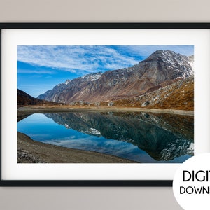 Lake print, Himalaya mountains, india poster, mountain wall art, fine art photography, landscape wall art, travel posters, mountain print