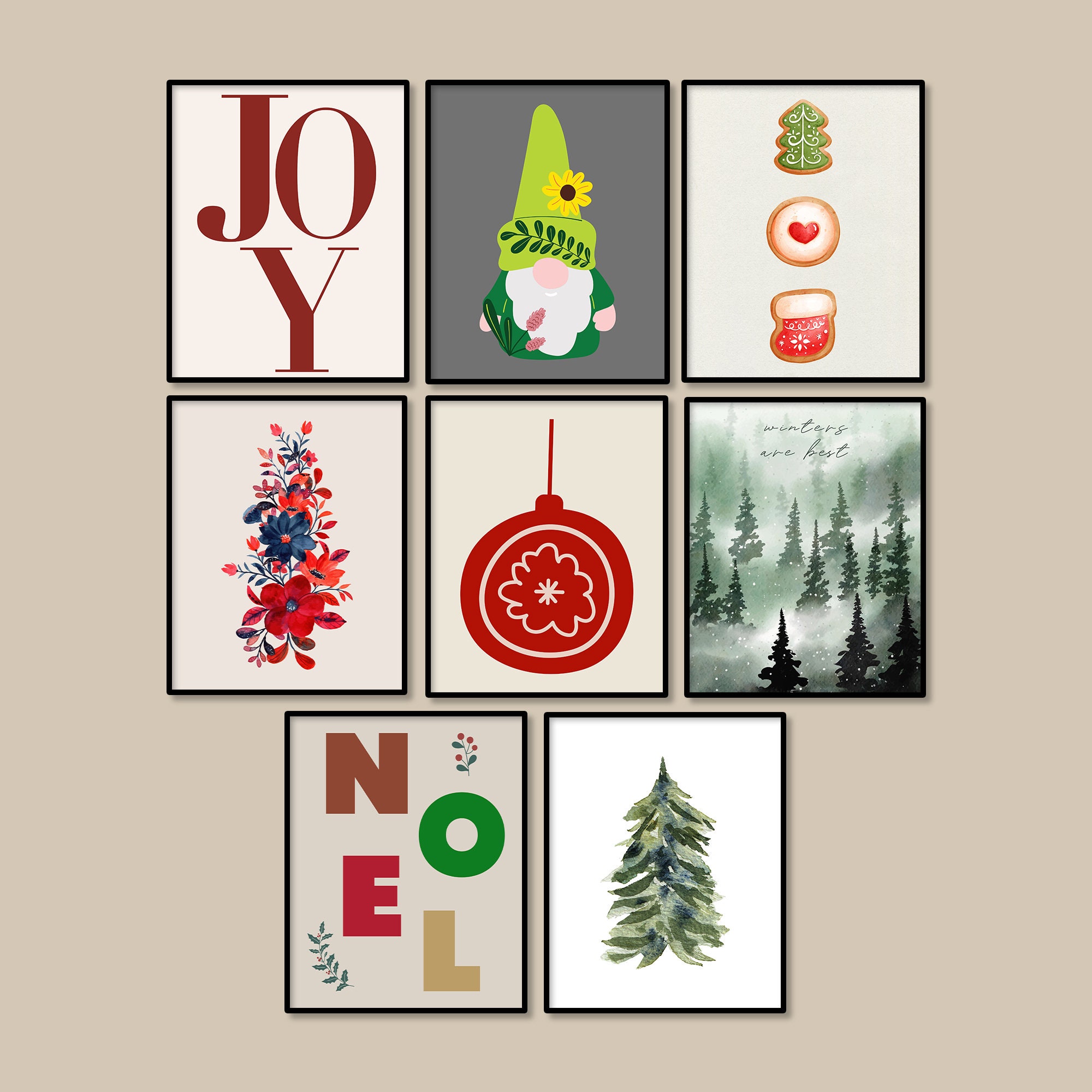 Christmas Gallery Wall Set, Mega Bundle, Christmas Home Decor