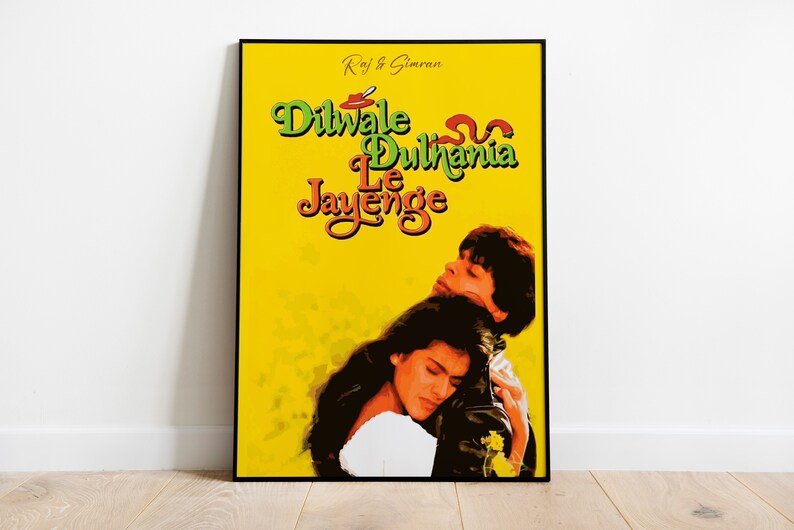 DDLJ Movie Poster Desi Wall Art Bollywood Movie Poster Dilwale 