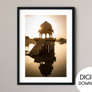 Gadisar lake, Jaisalmer, Rajasthan poster, India travel Poster, India Photo, Printable wall art, travel wall art print, vintage wall art