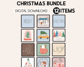 Christmas gallery wall set, Minimal Christmas home decor, Christmas prints, Winter wall art, Holiday decor, Christmas wall decor,