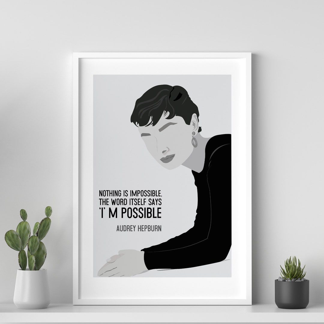 Audrey Hepburn Printable Quote Poster, Success Quote, Gift for Her ...