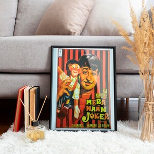 Cartel de la película Mera Naam Joker, arte de Desi Wall, cartel de la película de Bollywood, cartel retro de Bollywood, cartel de la película india, película de Raj Kapoor imagen 4