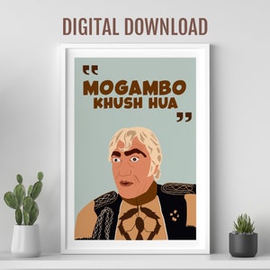 Mogambo Khush Hua poster, Mr India movie dialogue, Gift for Bollywood lover, Desi Wall art, Bollywood movie poster, Indian film poster