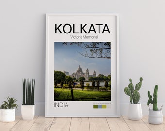 Victoria memorial in Kolkata, Cityscape, Kolkata poster, India Poster, India Photo, Printable wall art, Travel poster, City poster