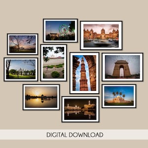 Set of 10 Indian posters, Colourful Indian photos, Indian wall art, India travel photos, Indian city posters, Taj Mahal poster