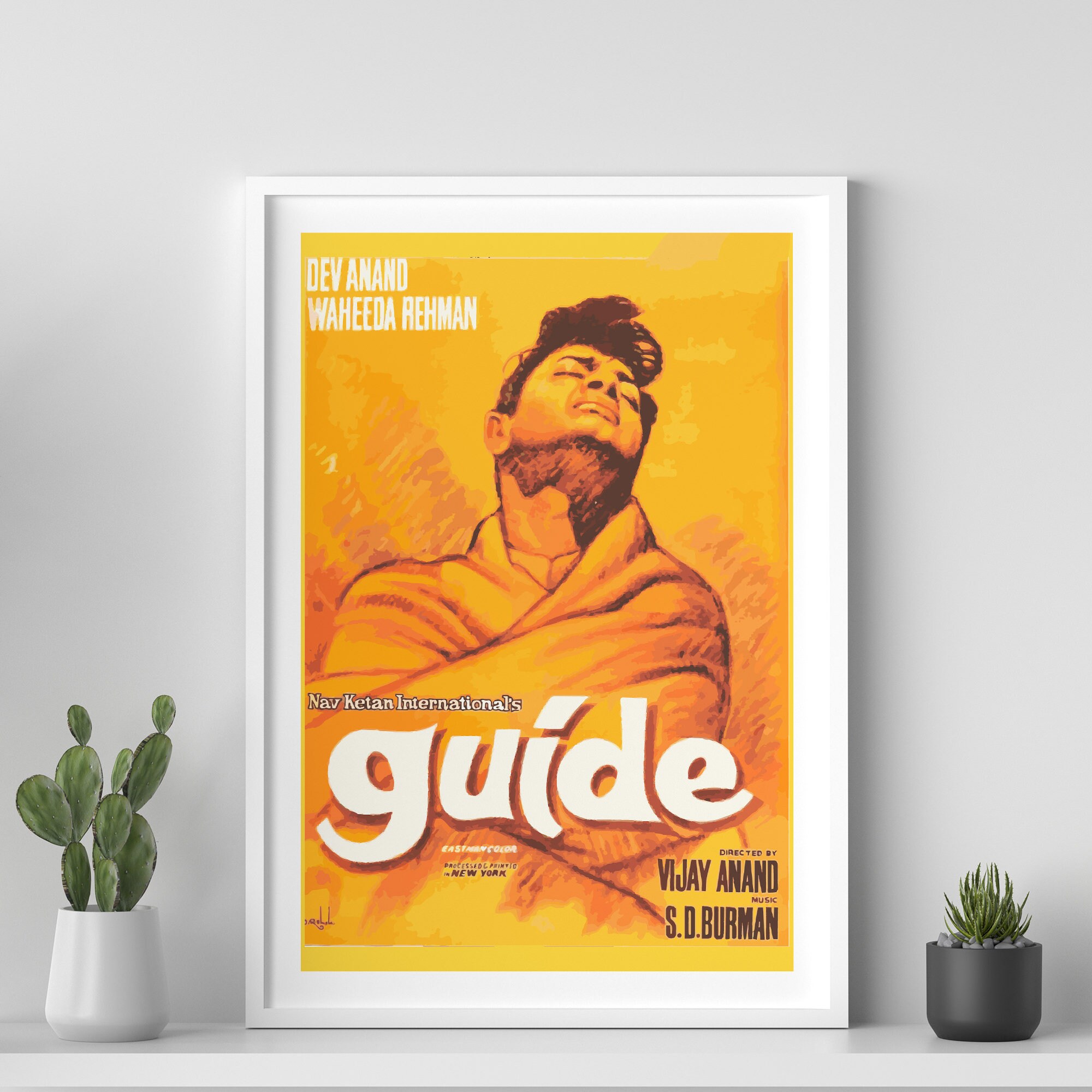 Guide Movie Poster, Desi Wall Art, Bollywood Movie Poster, Retro ...
