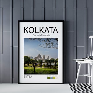 Victoria memorial in Kolkata, Cityscape, Kolkata poster, India Poster, India Photo, Printable wall art, Travel poster, City poster image 7