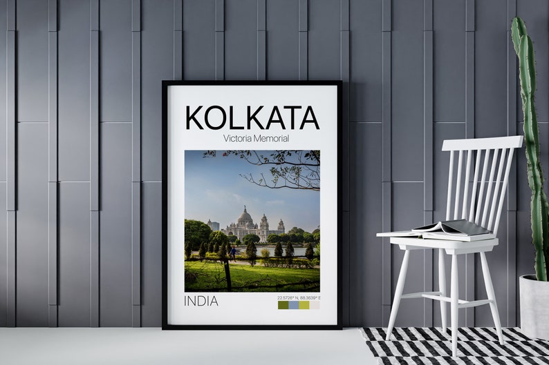 Victoria memorial in Kolkata, Cityscape, Kolkata poster, India Poster, India Photo, Printable wall art, Travel poster, City poster image 7