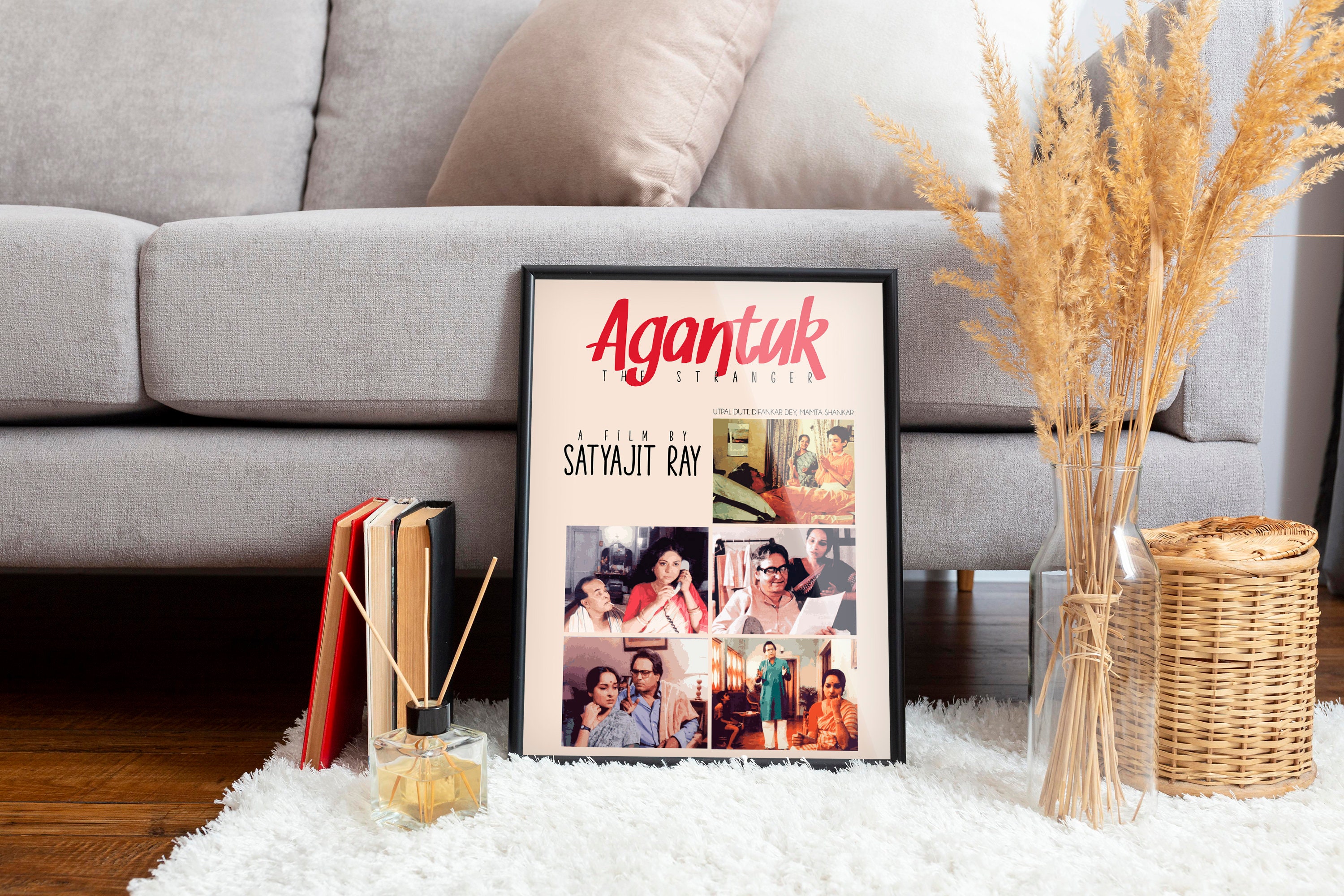 Agantuk Movie Poster, Satyajit Ray, the Stranger Movie, Bengali Movie