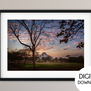 Bahai Temple in New Delhi, India poster, Colourful Indian print, New Delhi poster, Cityscape photo print, Printable wall art, Travel print