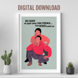 Andaz Apna Apna Filmplakat Skizze, Desi Wandkunst, Bollywood Filmplakat, indisches Filmplakat, Aamir Khan, Salman Khan, indische Filmkunst