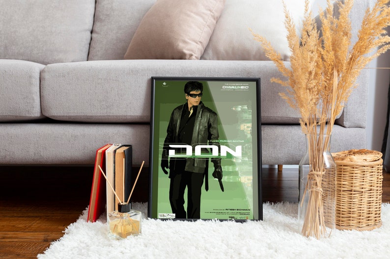 Don Movie Poster, Desi Wall Art, Bollywood Movie Poster, Retro ...