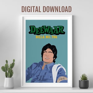 Amitabh Bachchan Filmplakat, Deewaar Film, Geschenk für ihn, Desi Wandkunst, Bollywood Filmplakat, Retro Bollywood Plakat, Promidruck
