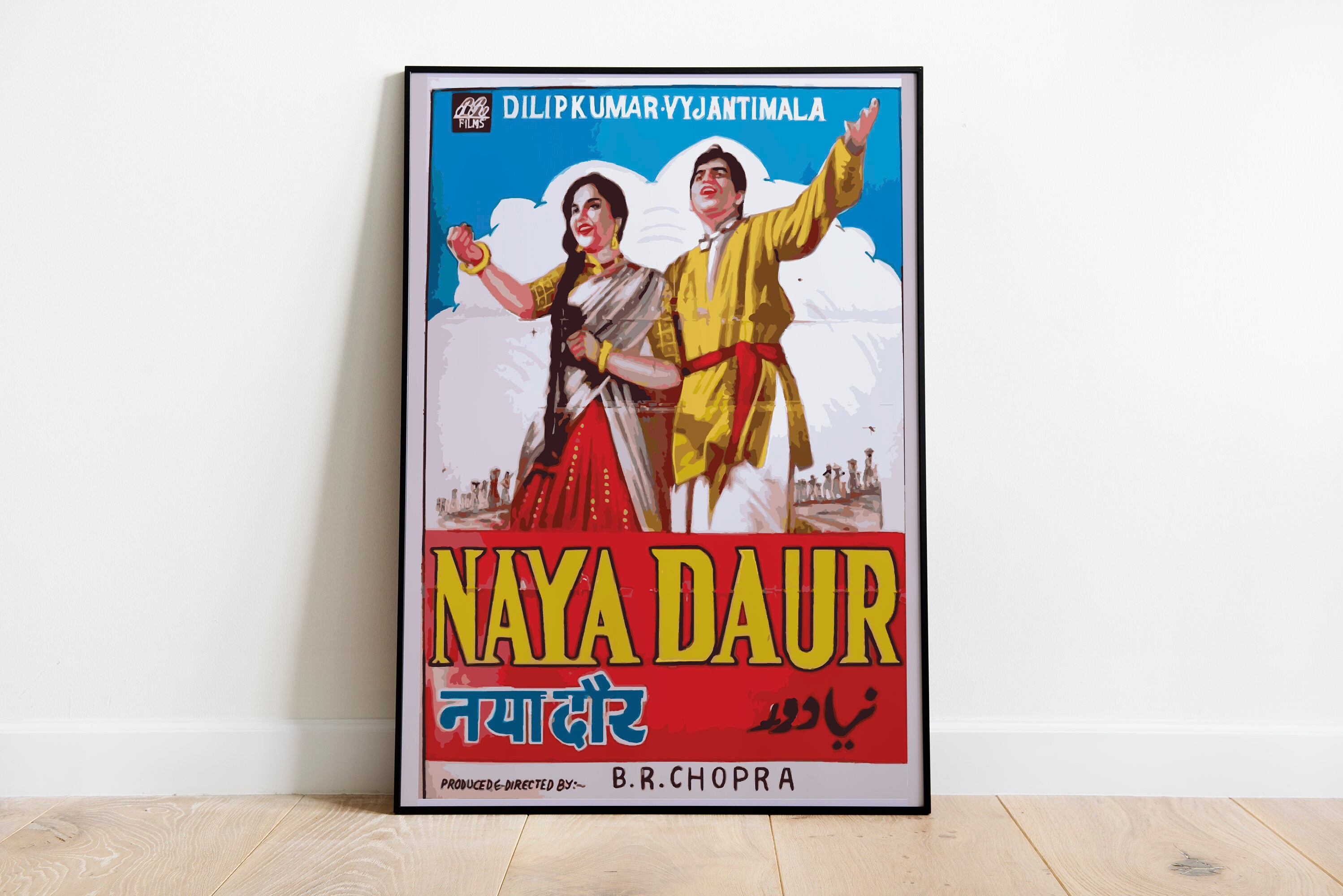 Naya Daur Movie Poster Desi Wall Art Bollywood Movie Poster Etsy