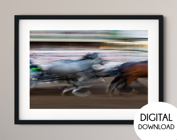 Blur Pic Of Running Horses, Horse Race, Calgary Stampede Poster.