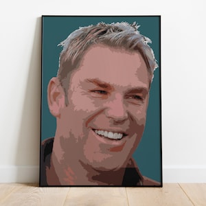 Shane Warne Cricket poster, Australian sports decor, Gift for cricket lover, Pop art poster, Australian retro poster, Aussie cricketer