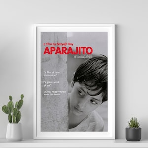 Aparajito movie poster, Satyajit Ray, The Unvanquished, Bengali movie poster, Desi Wall art, retro Bollywood poster, Indian film poster
