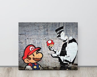 Super Mario Graffiti Art Print, Banksy Style, Pop Street Art (Digital Download)