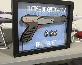 Nintendo Zapper 3D Shadow Box | 8-Bit Retro NES Gamer Wall Art