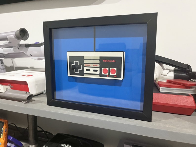 Nintendo Controller 3D Shadow Box, Retro Video Game Art (8x10) - Etsy