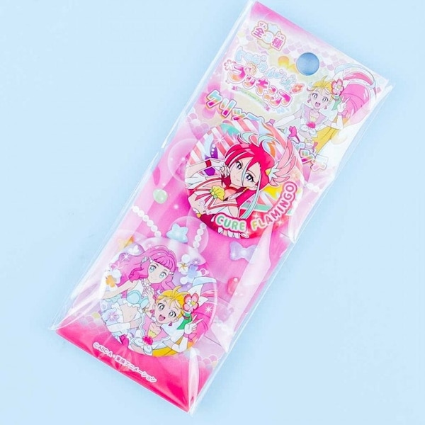 PreCure Badge Set - Tropical Rouge! Pretty Cure Clip - Cure Flamingo - Glitter Force - Magical Girls - Netflix Anime - Kawaii - Japan Import