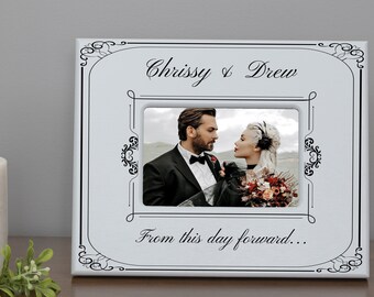 First Anniversary, Wedding Frame, 5th Anniversary, Bridal Shower Gift, Personalized Wedding Gift, Happily Ever After, From this day Forward